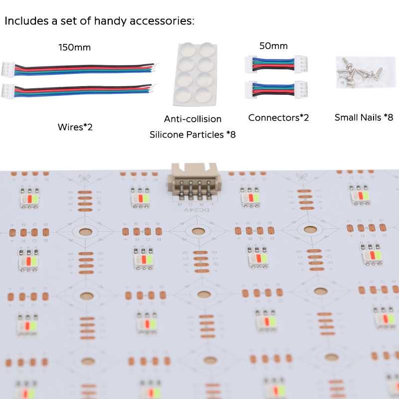 24V 5054 Flexible RGB LED Sheet Panel Lights Single LED Cut 16x8 24V 5054 Flexible RGB LED Sheet Panel Lights Single LED Cut 16x8
